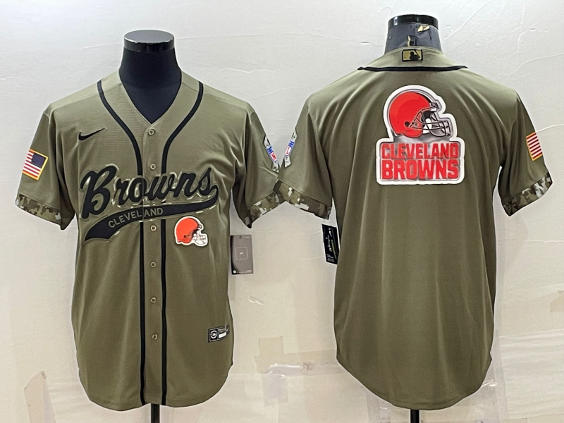 Men's Cleveland Browns Olive 2021 Salute To Service Limited Jersey